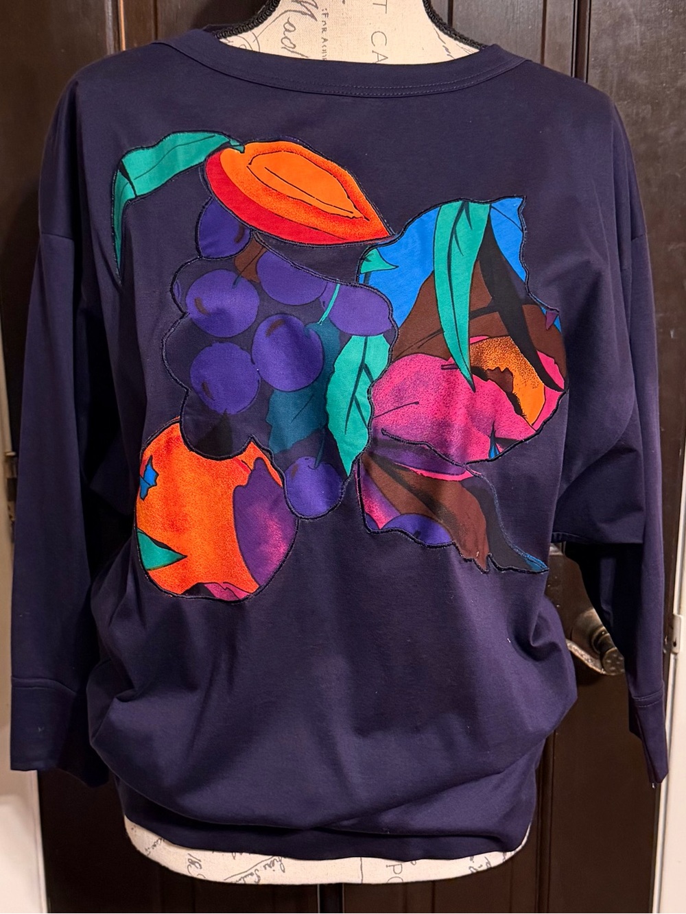 Vintage Escada West Germany Grape Mixed Media Patchwork Woven Cotton Top
